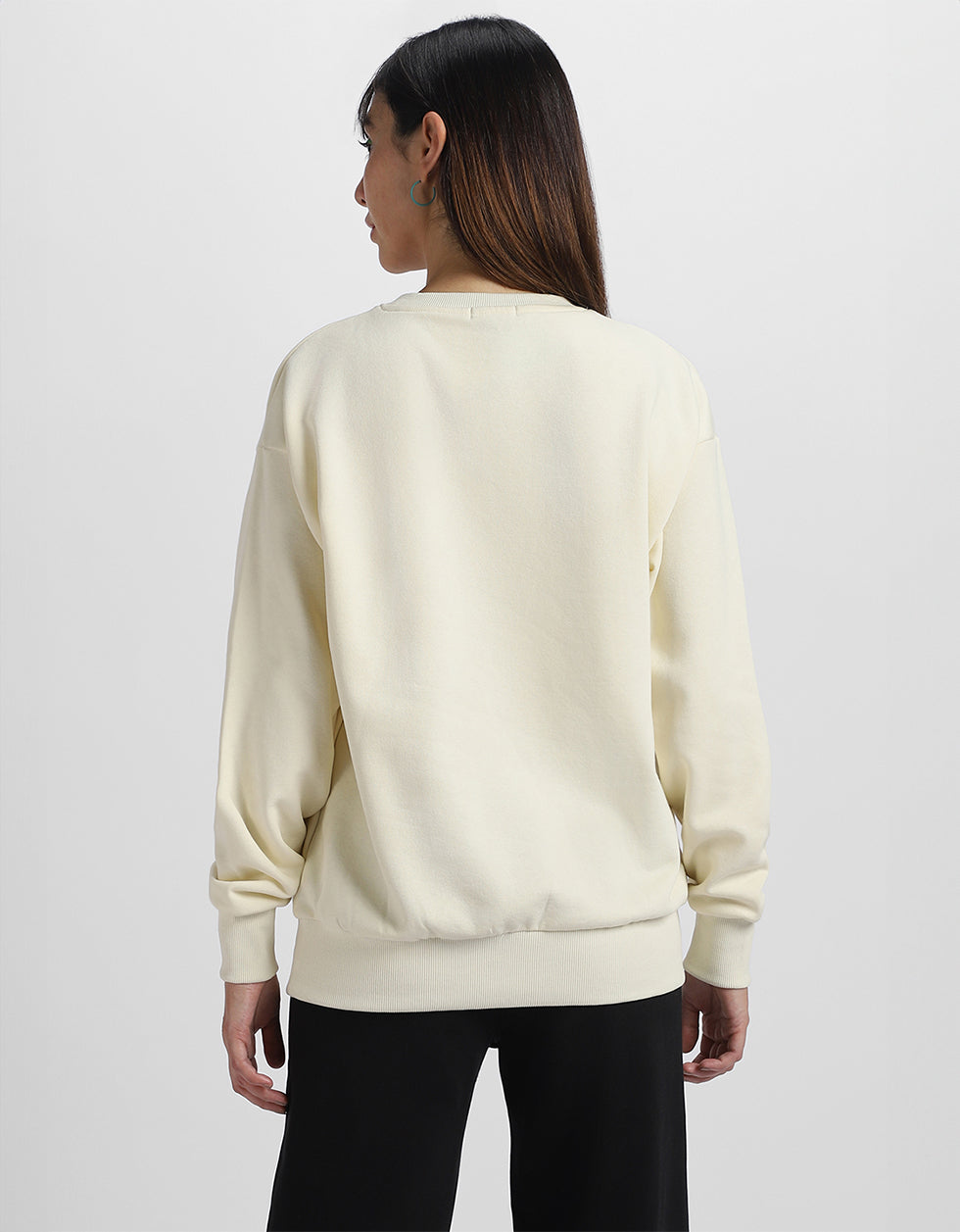 Friends Lives Matter Graphic Printed Oversized Off White Sweatshirt
