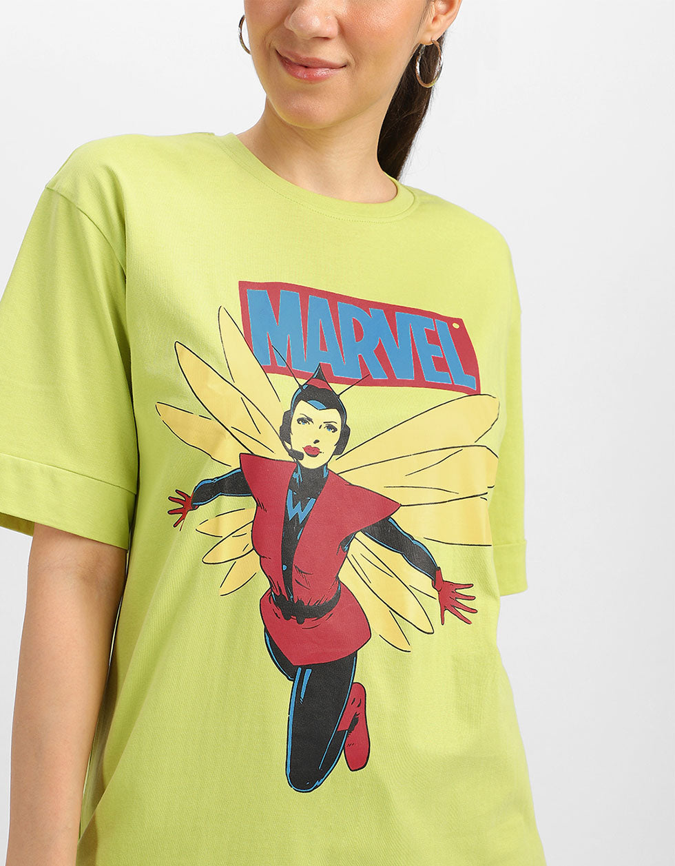 Marvel Yellow Oversized Fit Graphic T-Shirt