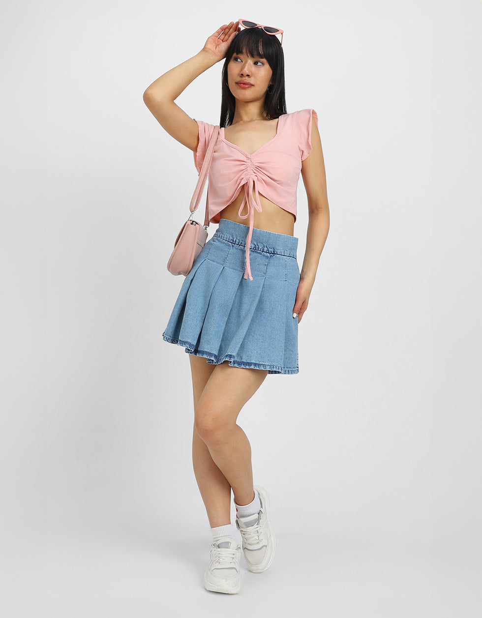 Pink Designer Regular Fit Crop-Top