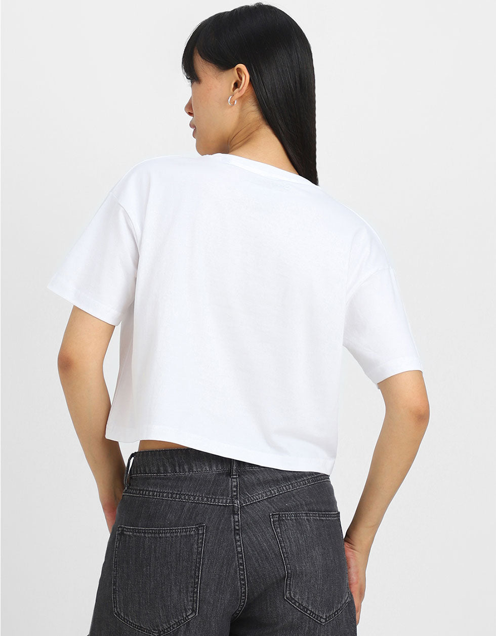 Radiate With Love White Graphic Printed Crop-Top