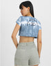 Feel Your Feeling Blue Graphic Printed Crop-Top