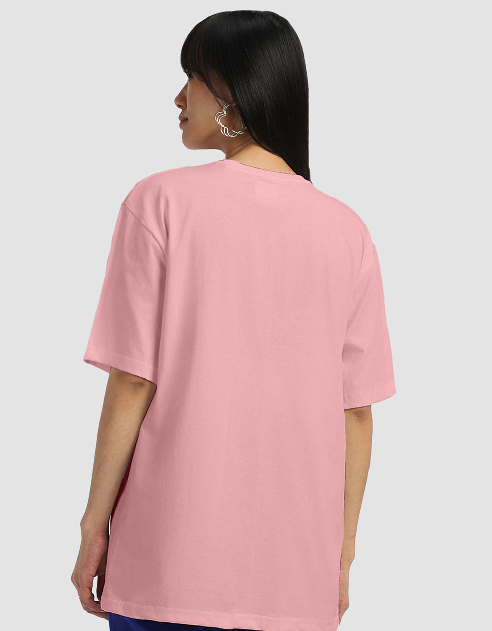 Pink Plain Oversized T-Shirt