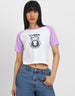 Cyber Bunny White Graphic Printed Crop-Top