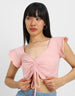 Pink Designer Regular Fit Crop-Top