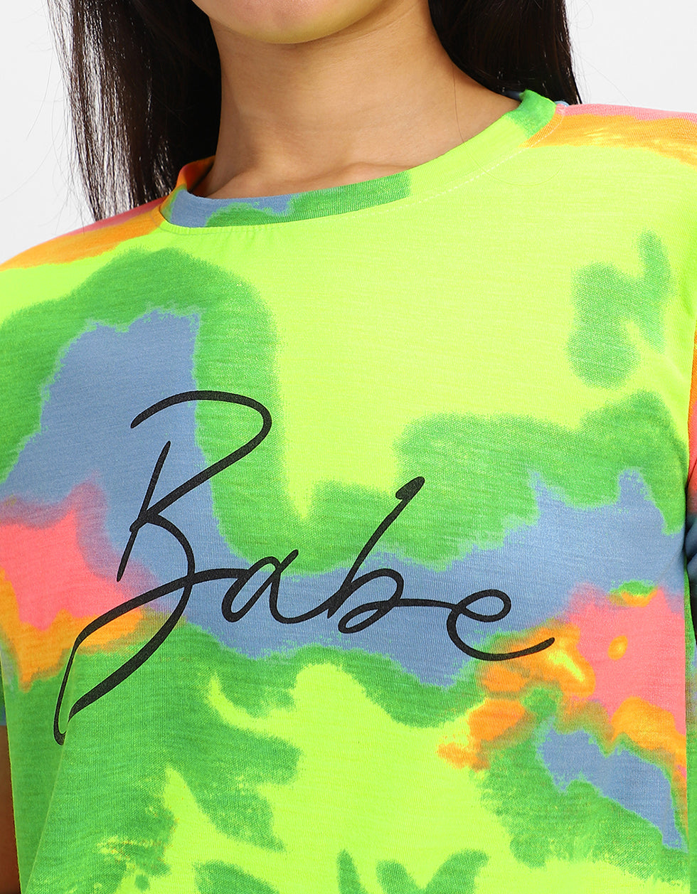 Babe Multicolor Regular Fit Graphic T-Shirt