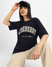 Juneberry Original Navy Oversized Fit Graphic T-Shirt