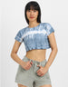 Feel Your Feeling Blue Graphic Printed Crop-Top