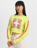 One Day Yellow Graphic Printed Crop-Top