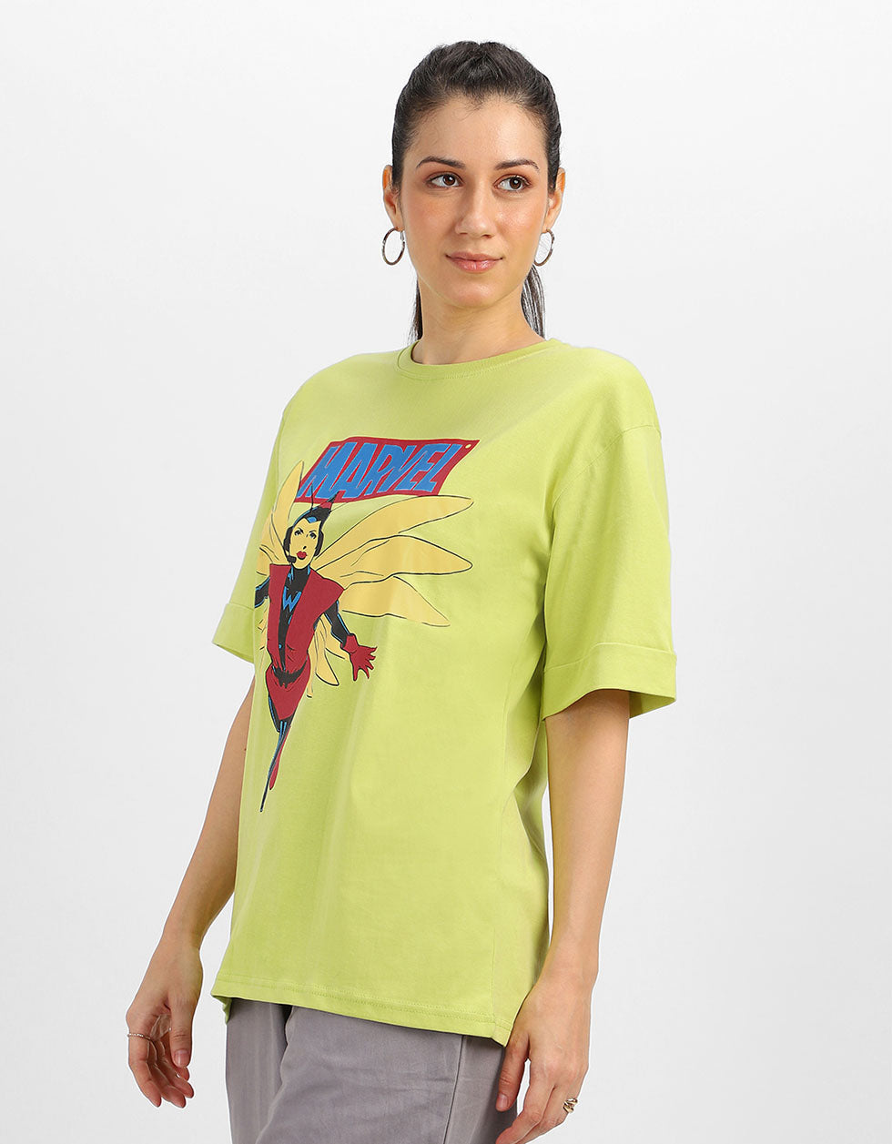 Marvel Yellow Oversized Fit Graphic T-Shirt