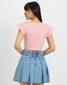 Pink Designer Regular Fit Crop-Top