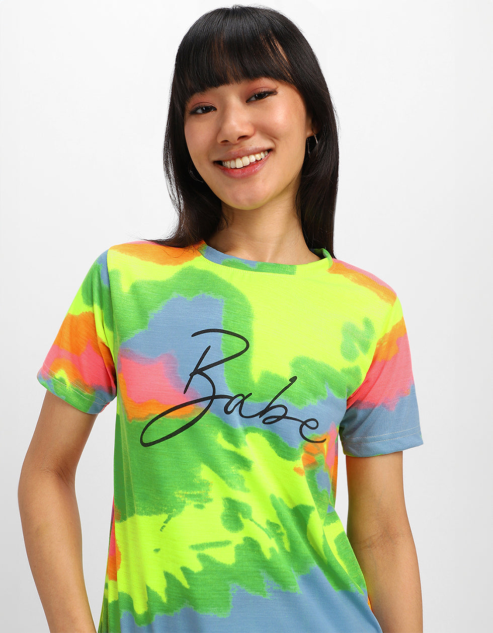 Babe Multicolor Regular Fit Graphic T-Shirt
