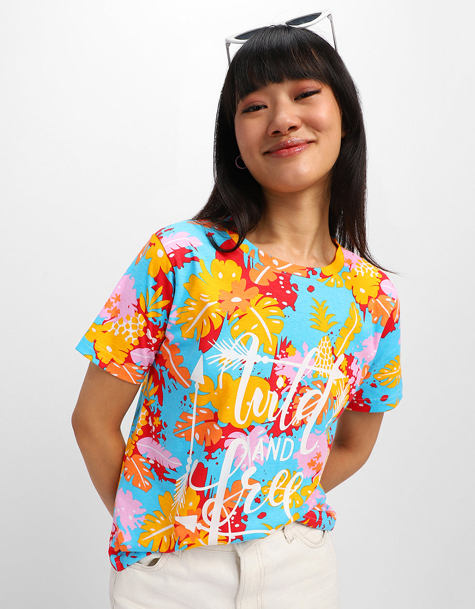 Wild And Free Multicolor Regular Fit Graphic T-Shirt