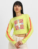 One Day Yellow Graphic Printed Crop-Top