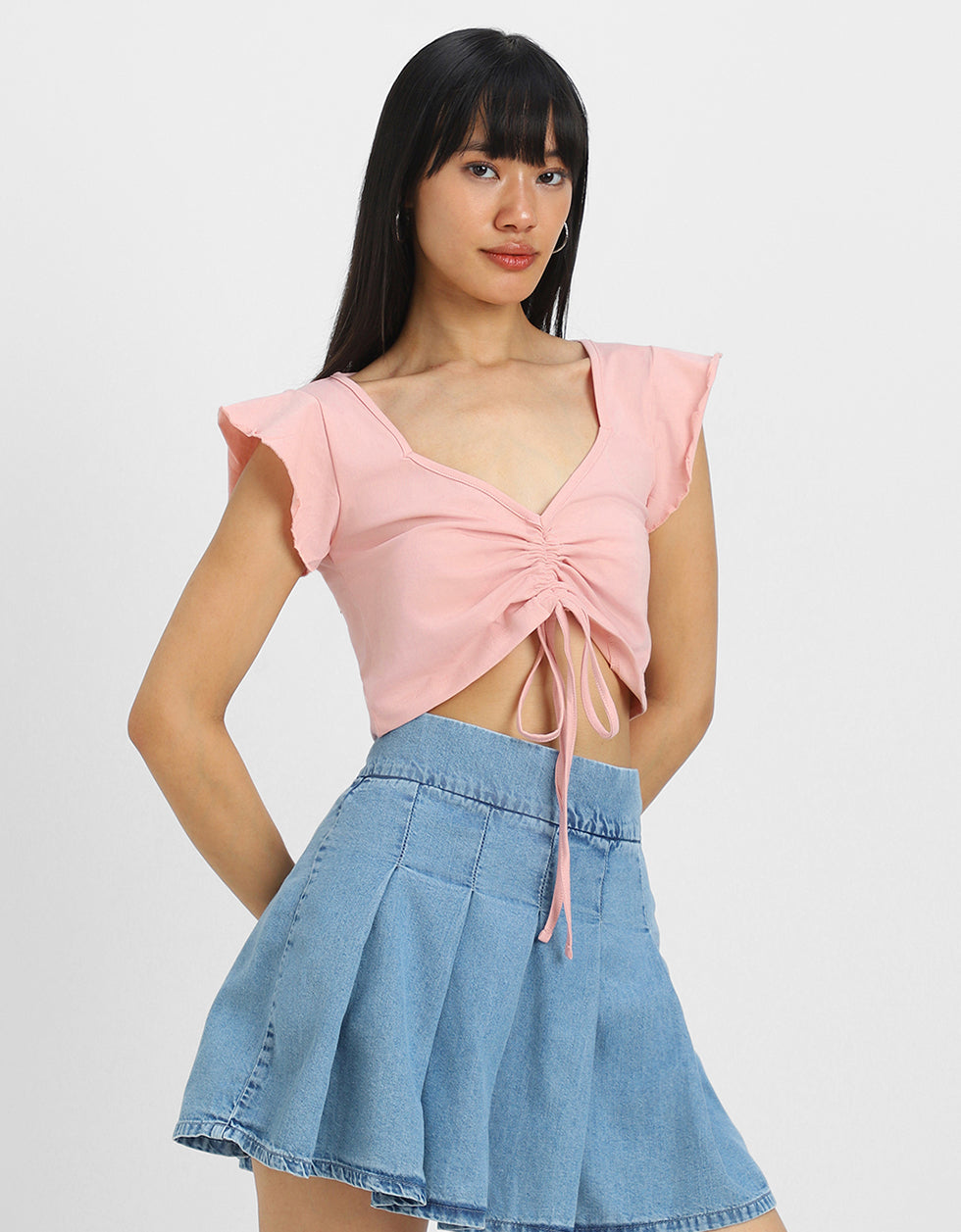 Pink Designer Regular Fit Crop-Top