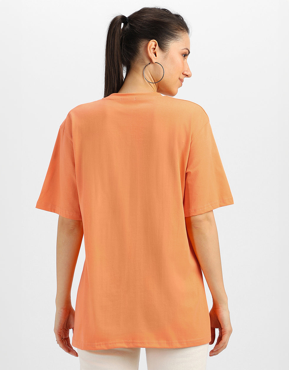 Grow Through Orange Graphic Printed Oversized T-Shirt