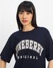 Juneberry Original Navy Oversized Fit Graphic T-Shirt