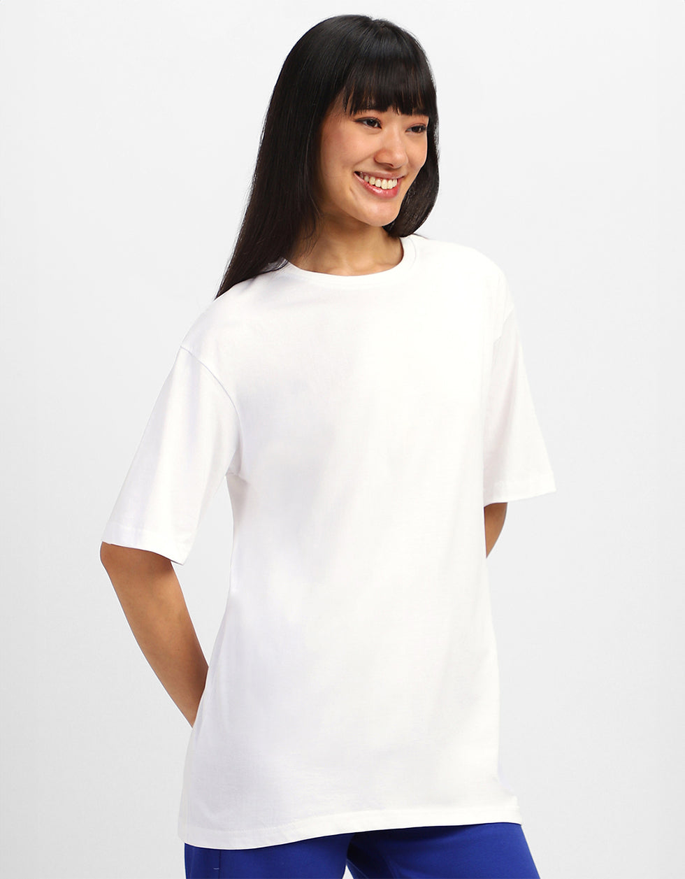 Protect Your Energy White Graphic Printed Oversized T-Shirt