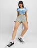 Feel Your Feeling Blue Graphic Printed Crop-Top
