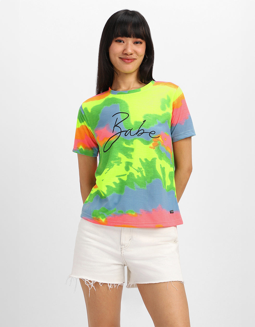Babe Multicolor Regular Fit Graphic T-Shirt