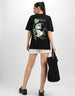 Stay Strong Black Oversized Fit Graphic T-Shirt