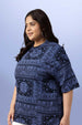 Paisley Navy Plus Size Oversized T-shirt