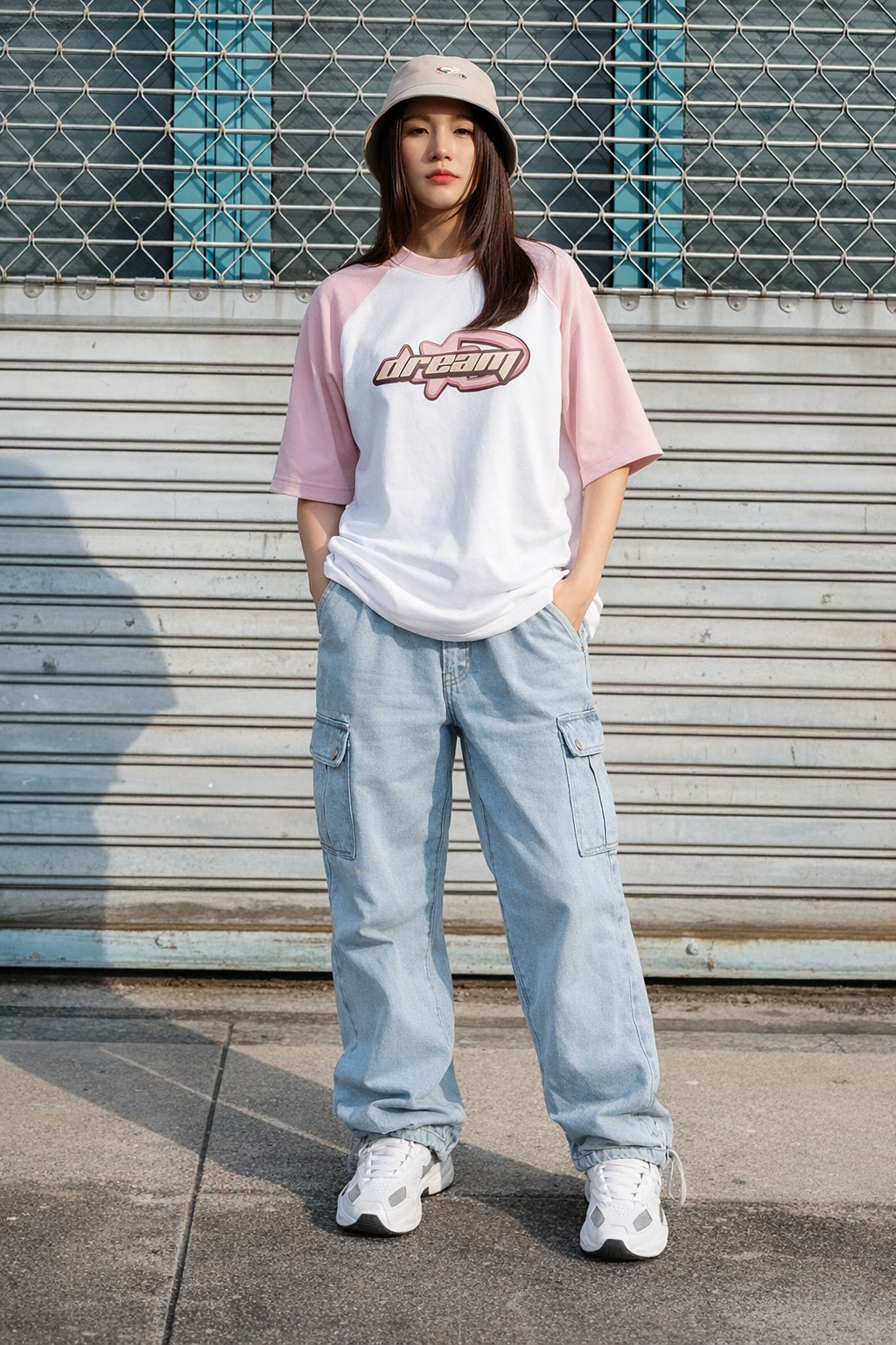 Dream White Oversized Graphic Printed T-Shirt