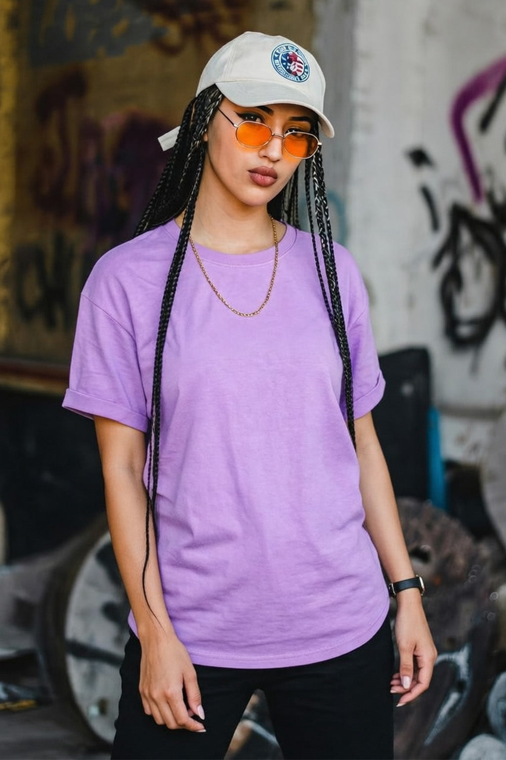 Lilac Plain Boyfriend Fit T-Shirt
