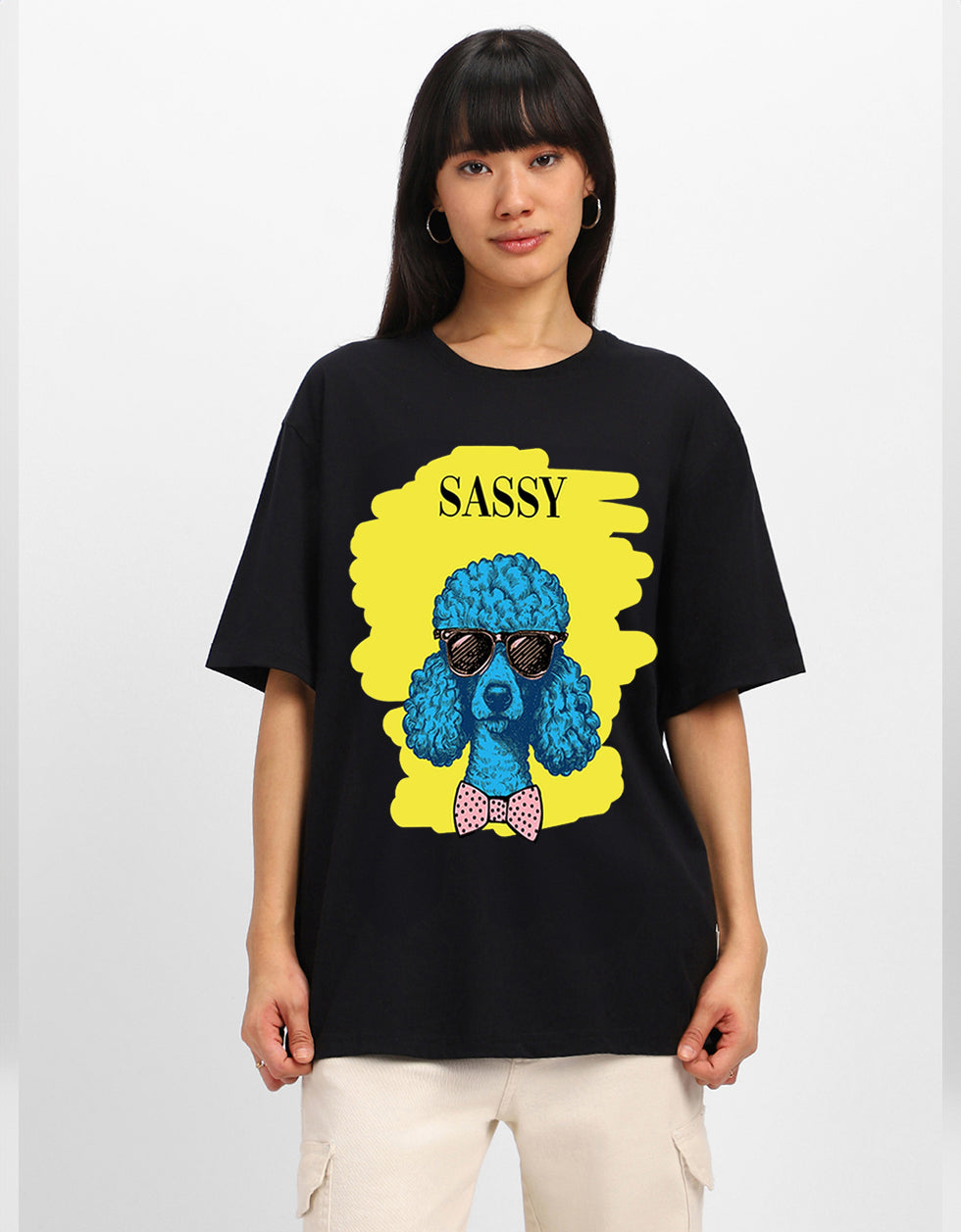 Sassy Black Oversized Graphic T-Shirt