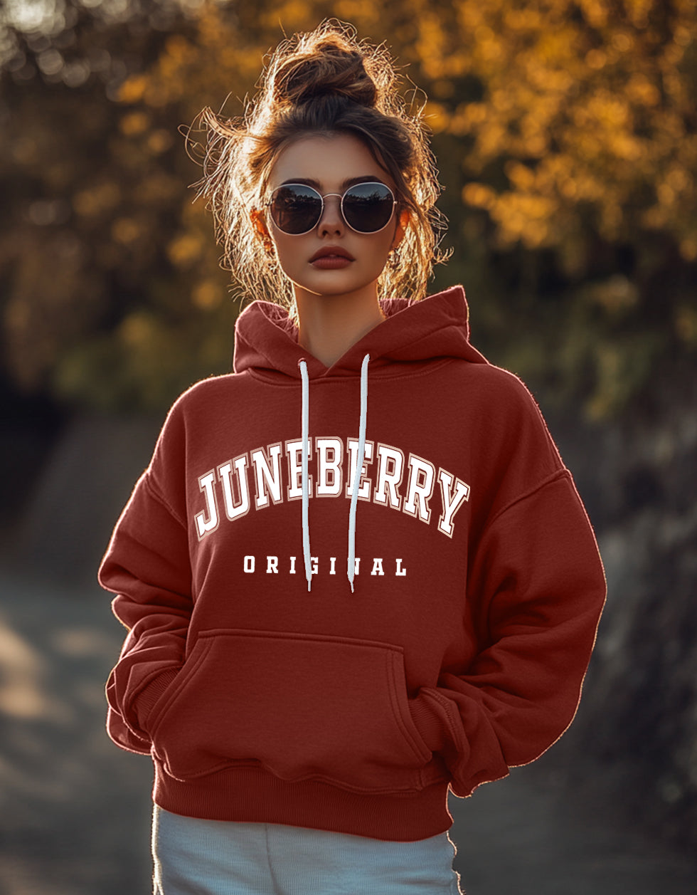 Juneberry Original Rust Graphic Printed Oversized Hoodie