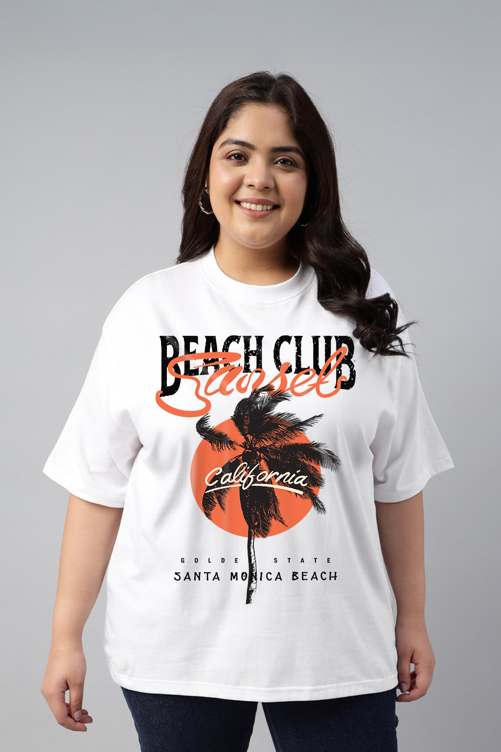 Beach Club White Plus Size T-shirt