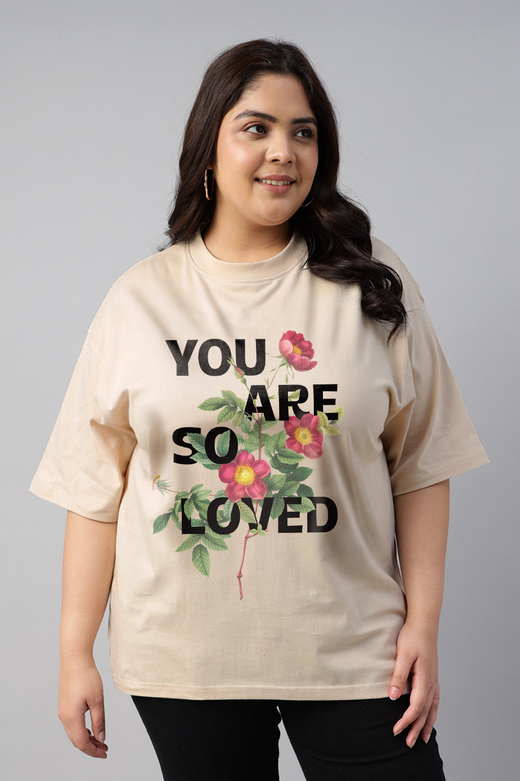 You Are Loved Swanwhite Plus Size Printed T-shirt