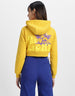 Be the Light Printed Yellow Crop Hoodie