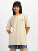 Mushroom Swan White Graphic Printed Oversized T-Shirt