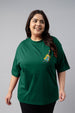 Rock And Roll Green Printed Plus Size T-shirt