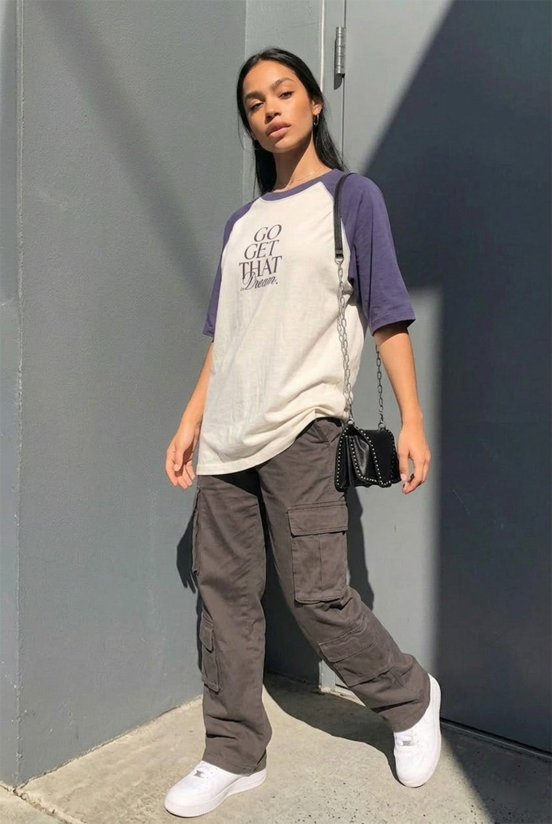 Go Get That Swanwhite Oversized Graphic Printed T-Shirt