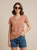 Cork Plain V-Neck Regular Fit T-Shirt