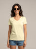 Off White Plain V-Neck Regular Fit T-Shirt