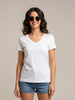 White Plain V-Neck Regular Fit T-Shirt