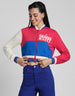 Choose Happy Printed Multicolor Color Blocked Regular Fit Zipper Hoodie