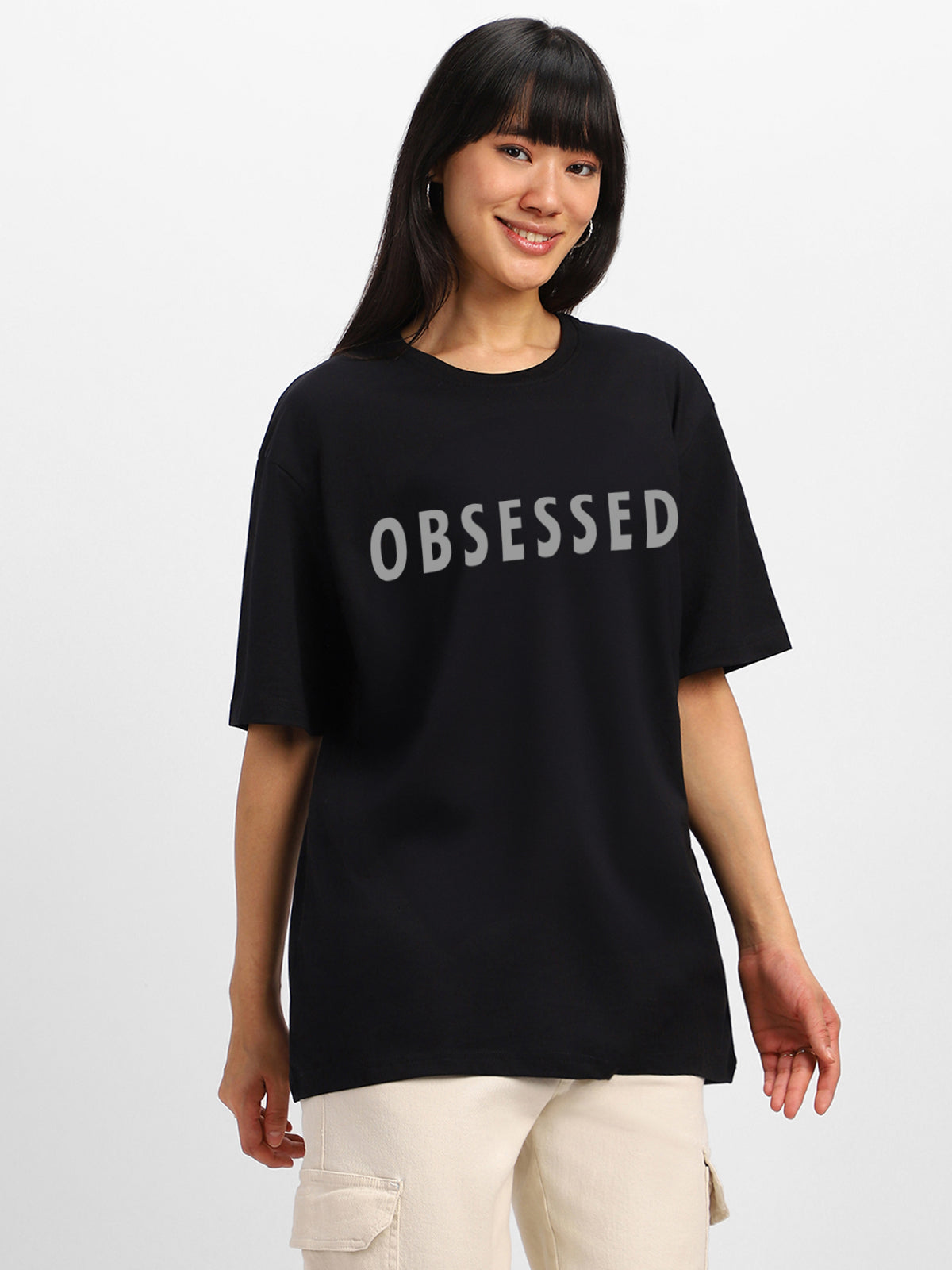 Obsessed Oversized Typographic T-Shirt