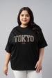 Tokyo Black Plus Size Printed T-shirt