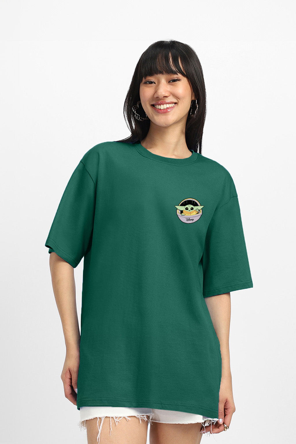 Disney Grogu Yoda green Oversized Graphic T-Shirt