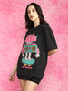 All Bass Black Oversized Graphic Printed T-Shirt