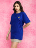 Rock And Roll Royal Blue Oversized Fit Graphic T-Shirt