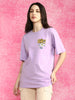 Hopes Lilac Oversized Graphic Printed T-Shirt
