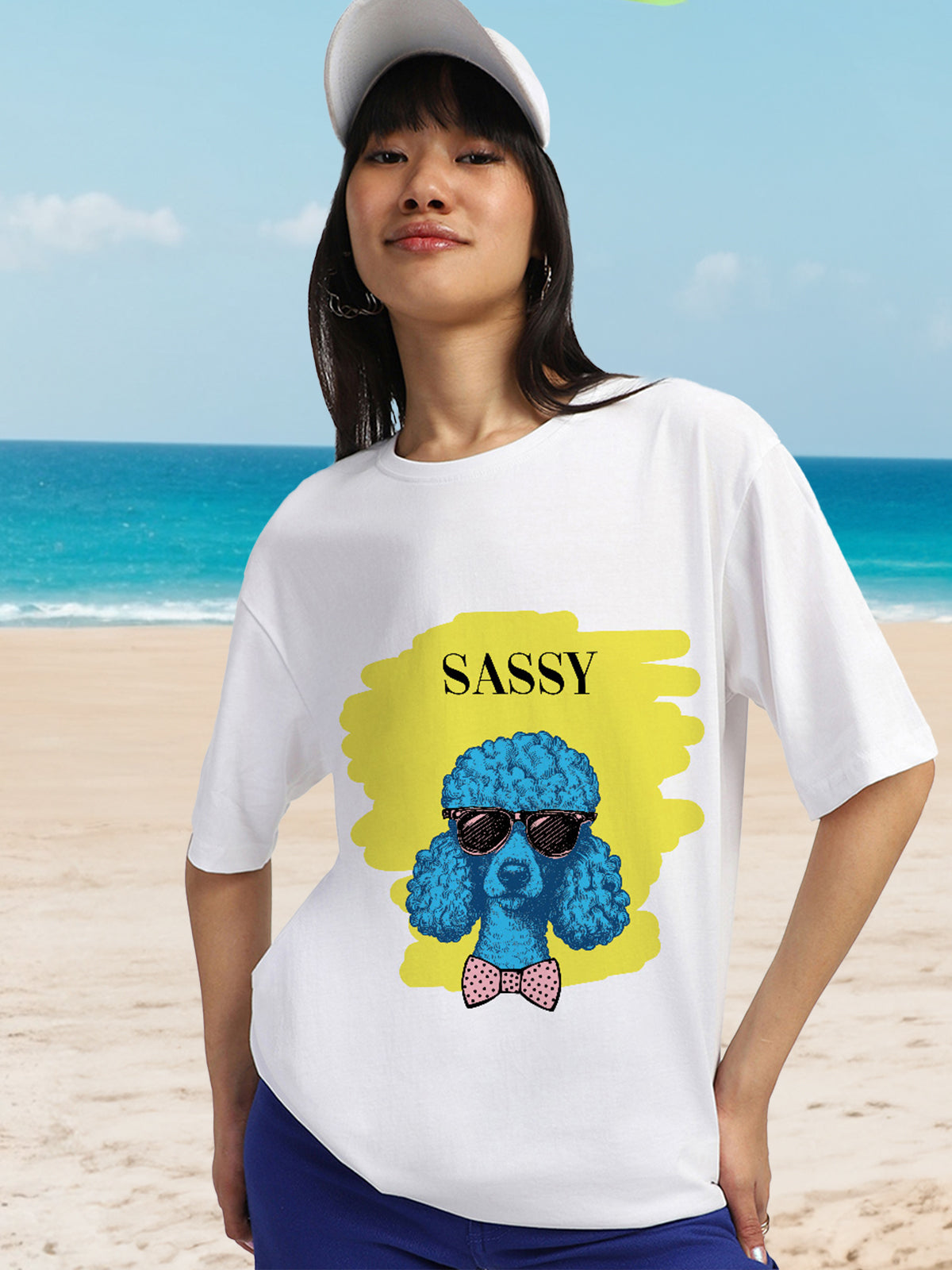 Sassy White Oversized Graphic T-Shirt