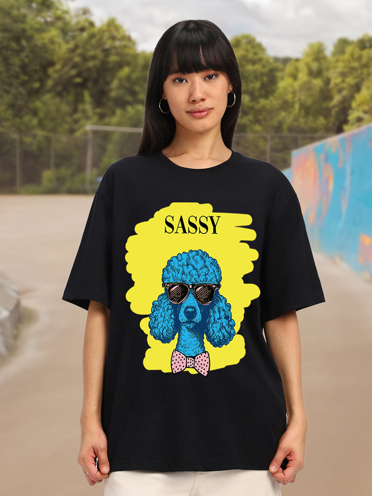 Sassy Black Oversized Graphic T-Shirt