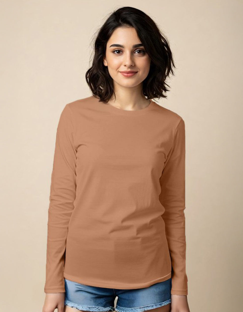 Cork Plain Full Sleeve Regular Fit T-Shirt