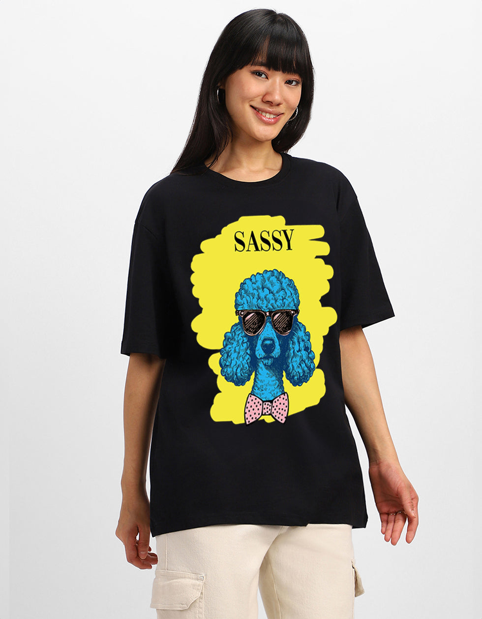 Sassy Black Oversized Graphic T-Shirt