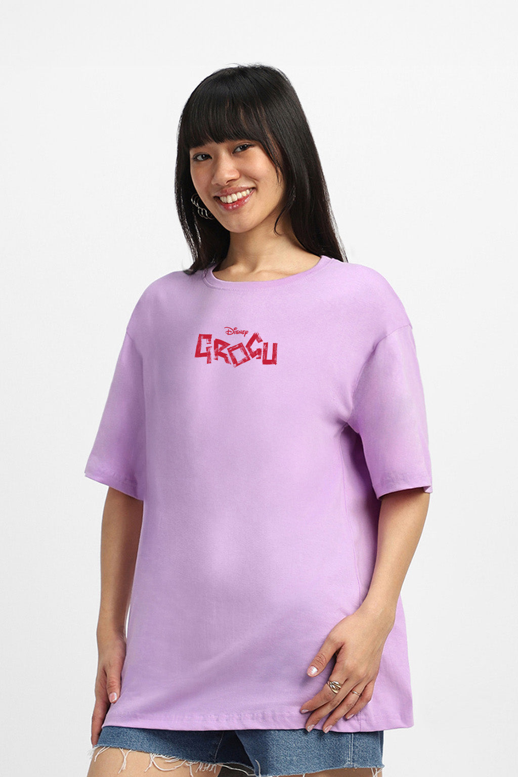 Disney Grogu Yoda Lilac Oversized Graphic T-Shirt